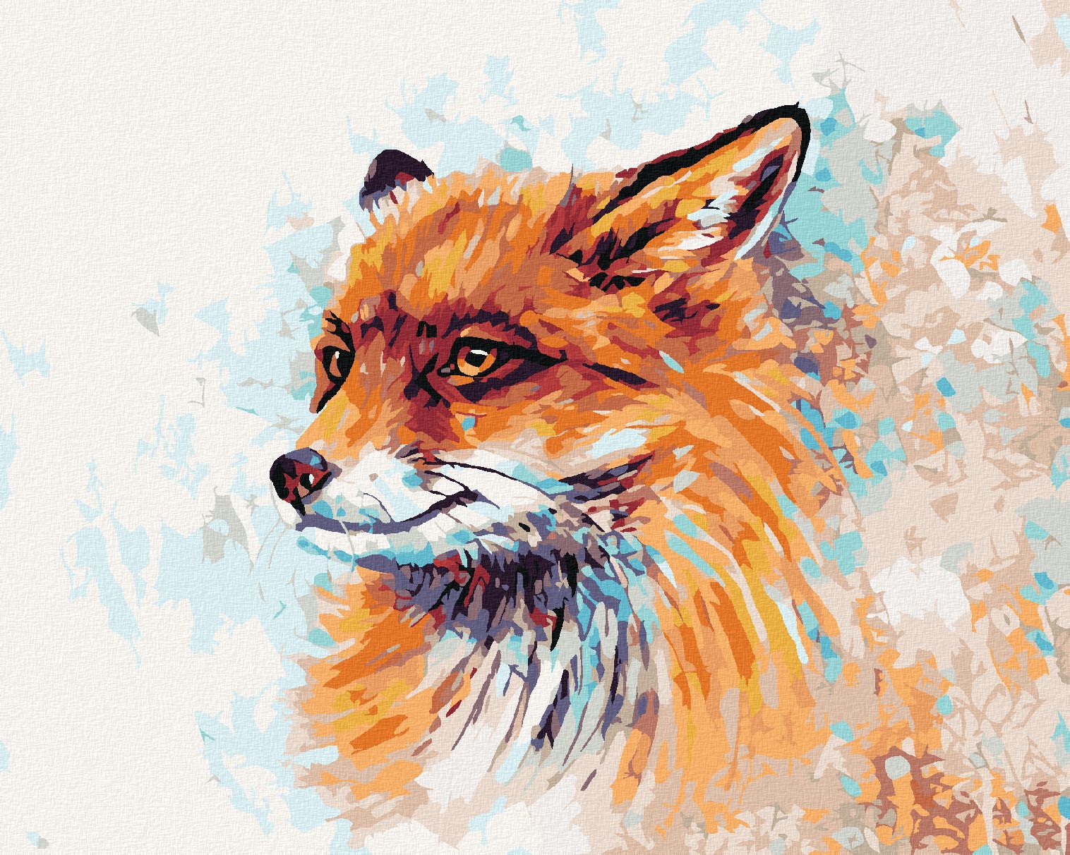 zuty Malování podle čísel - BAREVNÁ LIŠKA - Rozměr: 40x50 cm, Rámování: Varianta: vypnuté plátno na rám - obrázek 1