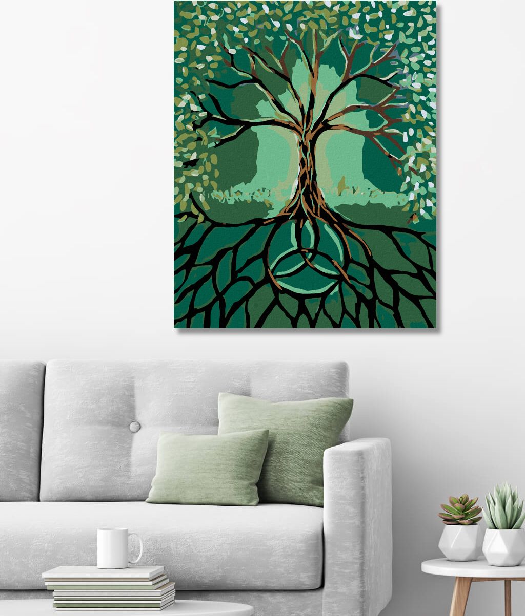 zuty Malování podle čísel - STROM S KOŘENY - Rozměr: 40x50 cm, Rámování: Varianta: vypnuté plátno na rám - obrázek 3