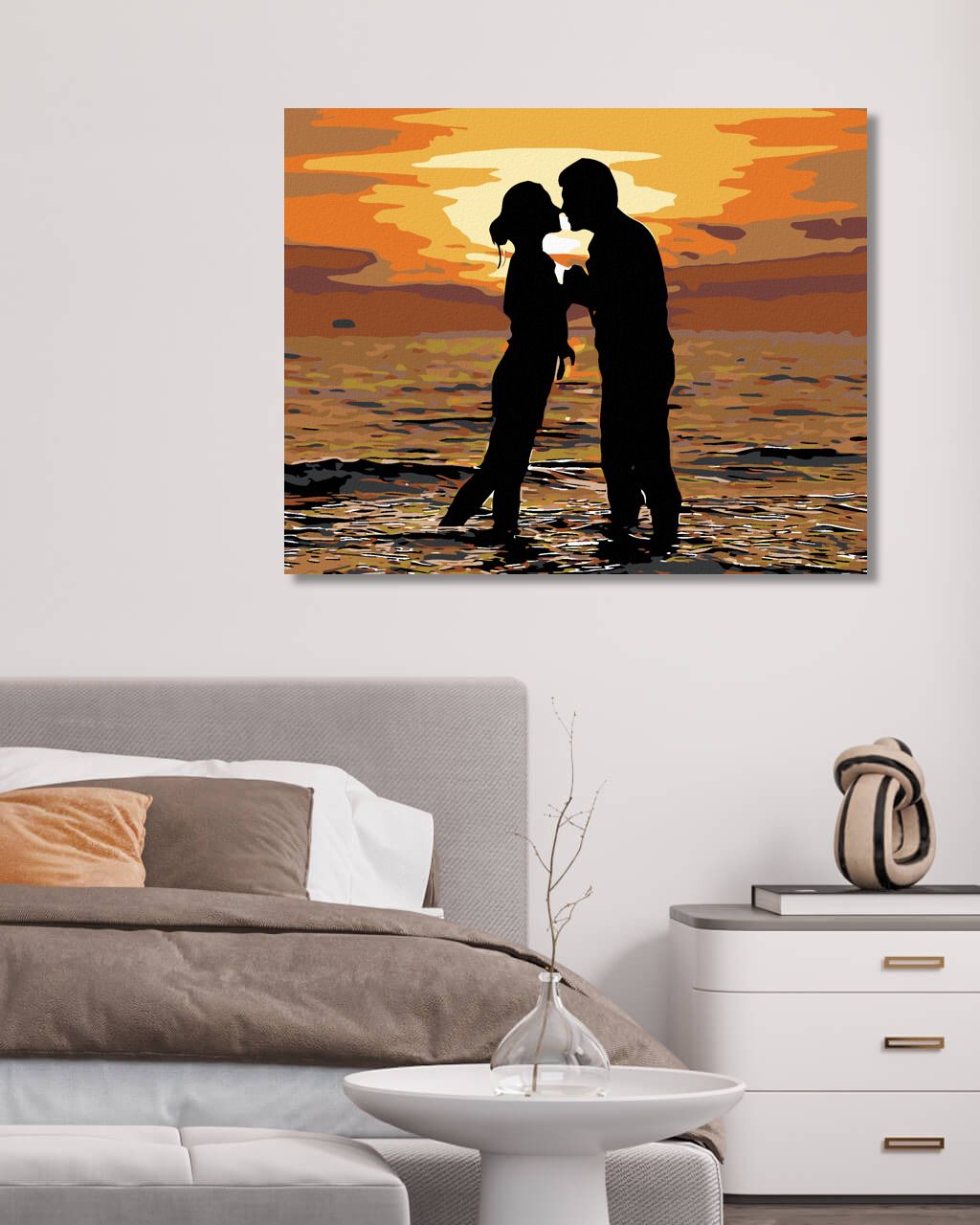 zuty Malování podle čísel - MILENCI NA PLÁŽI - Rozměr: 40x50 cm, Rámování: Varianta: bez rámu a bez vypnutí plátna - obrázek 2