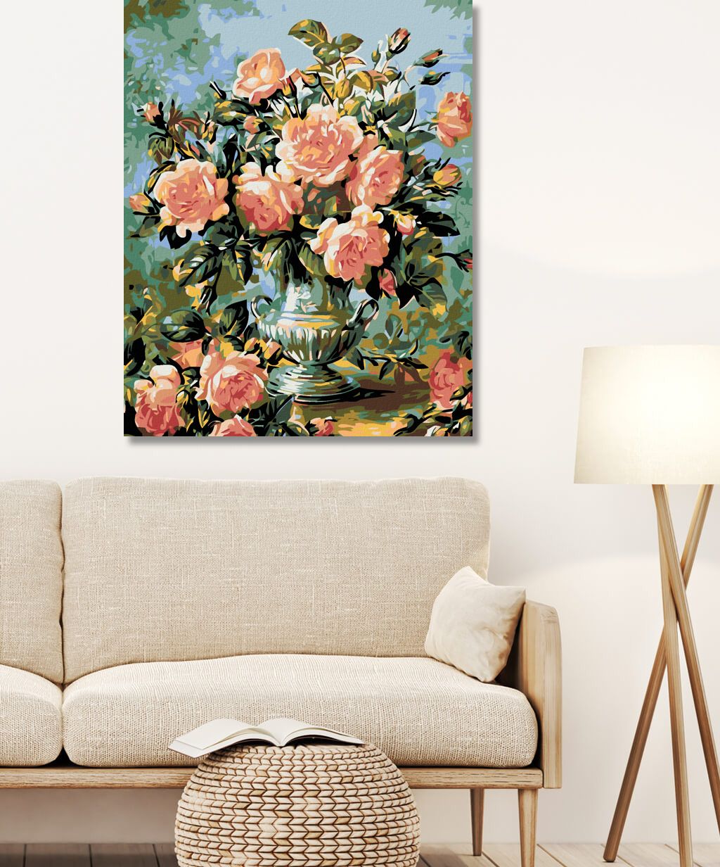 zuty Malování podle čísel - KRÁSNÉ RŮŽOVÉ RŮŽE - Rozměr: 40x50 cm, Rámování: Varianta: bez rámu a bez vypnutí plátna - obrázek 7