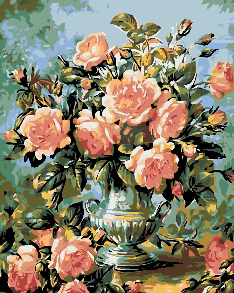 zuty Malování podle čísel - KRÁSNÉ RŮŽOVÉ RŮŽE - Rozměr: 40x50 cm, Rámování: Varianta: bez rámu a bez vypnutí plátna - obrázek 10
