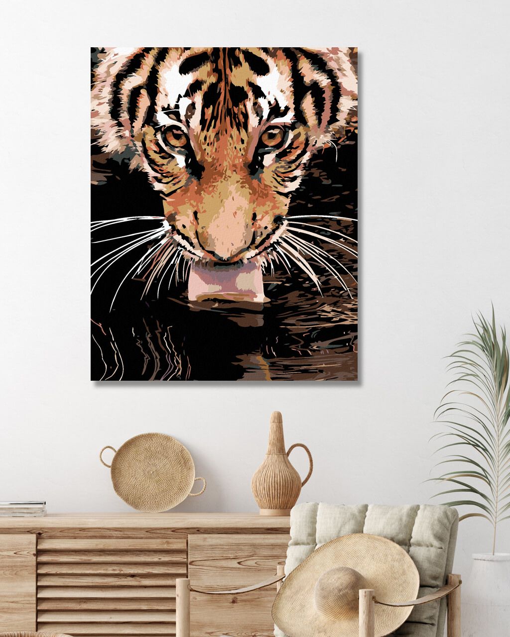 zuty Malování podle čísel - TYGR U VODY - Rozměr: 40x50 cm, Rámování: Varianta: bez rámu a bez vypnutí plátna - obrázek 5