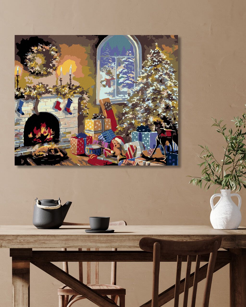 zuty Malování podle čísel - KRB A VÁNOČNÍ STROM S DÁRKY - Rozměr: 40x50 cm, Rámování: Varianta: bez rámu a bez vypnutí plátna - obrázek 6
