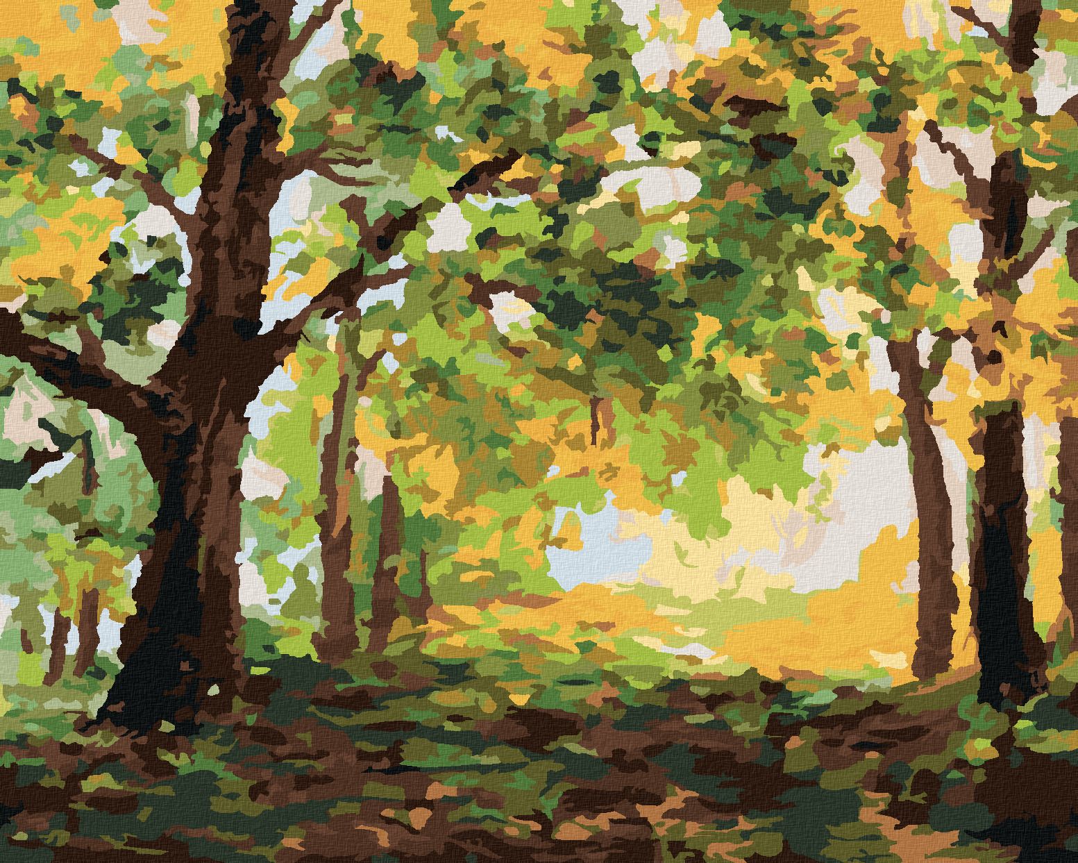 zuty Malování podle čísel - PODZIMNÍ LES KRAJINA - Rozměr: 40x50 cm, Rámování: Varianta: bez rámu a bez vypnutí plátna - obrázek 1