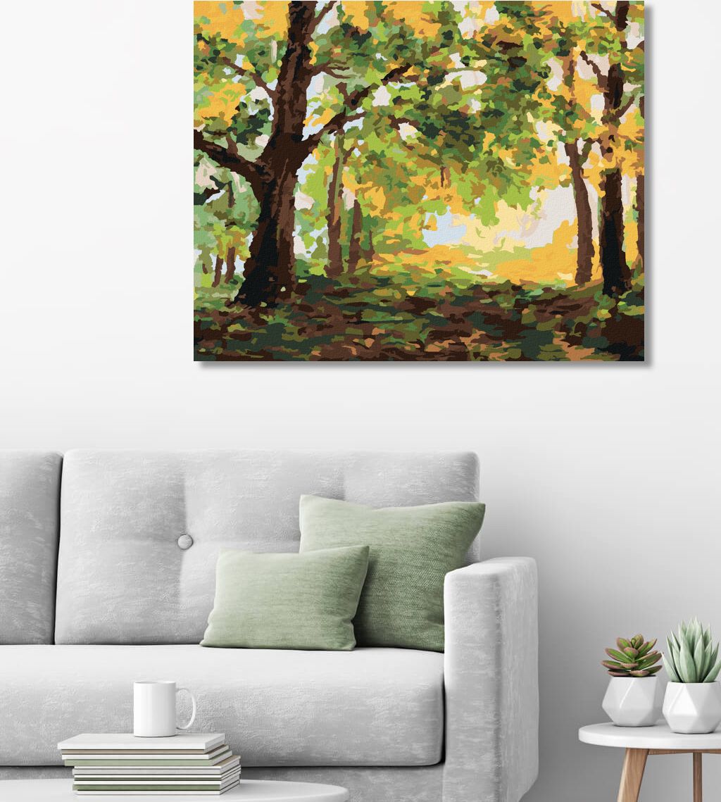 zuty Malování podle čísel - PODZIMNÍ LES KRAJINA - Rozměr: 40x50 cm, Rámování: Varianta: bez rámu a bez vypnutí plátna - obrázek 4