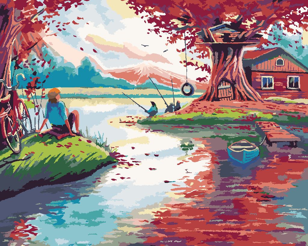 zuty Malování podle čísel - ČERVENÝ LES - Rozměr: 40x50 cm, Rámování: Varianta: vypnuté plátno na rám - obrázek 9
