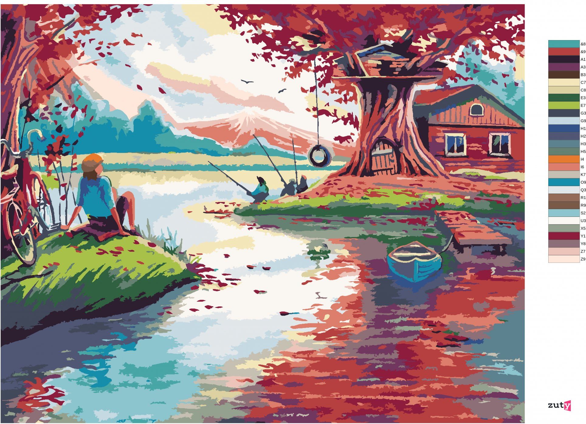 zuty Malování podle čísel - ČERVENÝ LES - Rozměr: 40x50 cm, Rámování: Varianta: vypnuté plátno na rám - obrázek 15