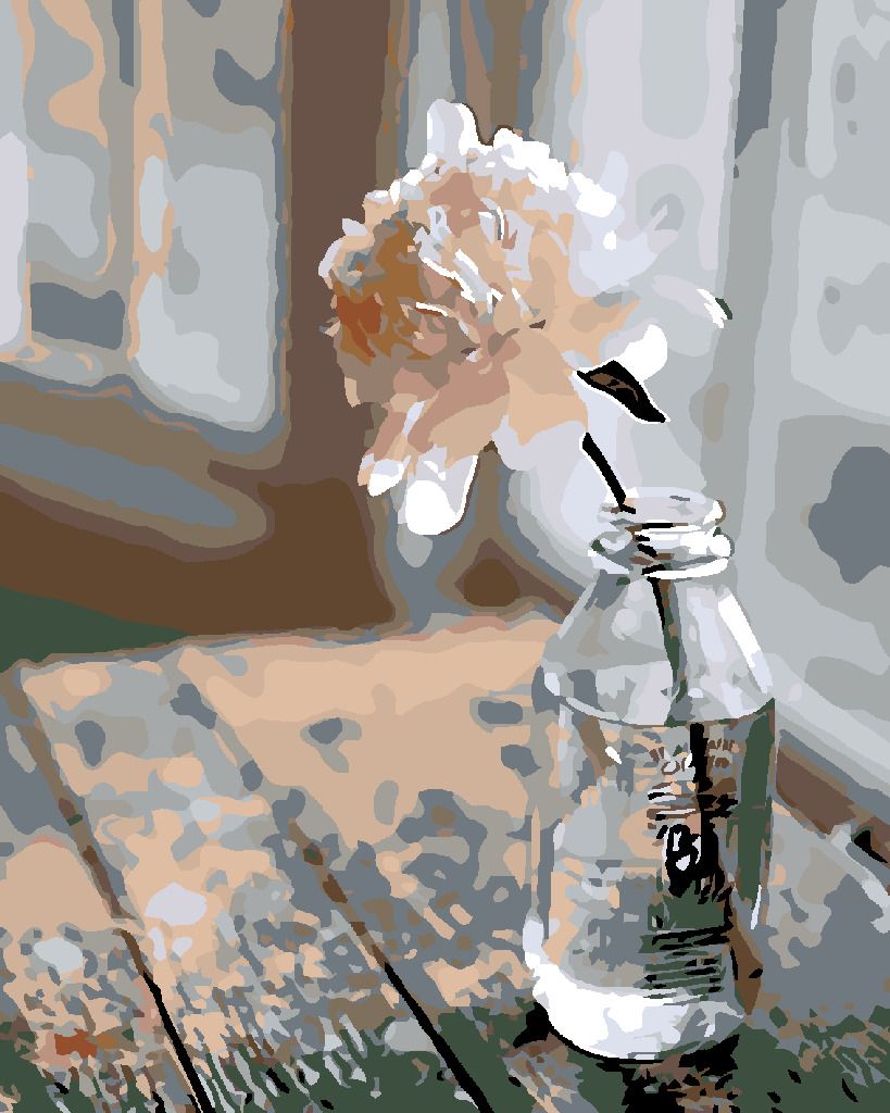 zuty Malování podle čísel - KVĚTINA V LAHVI - Rozměr: 40x50 cm, Rámování: Varianta: bez rámu a bez vypnutí plátna - obrázek 6