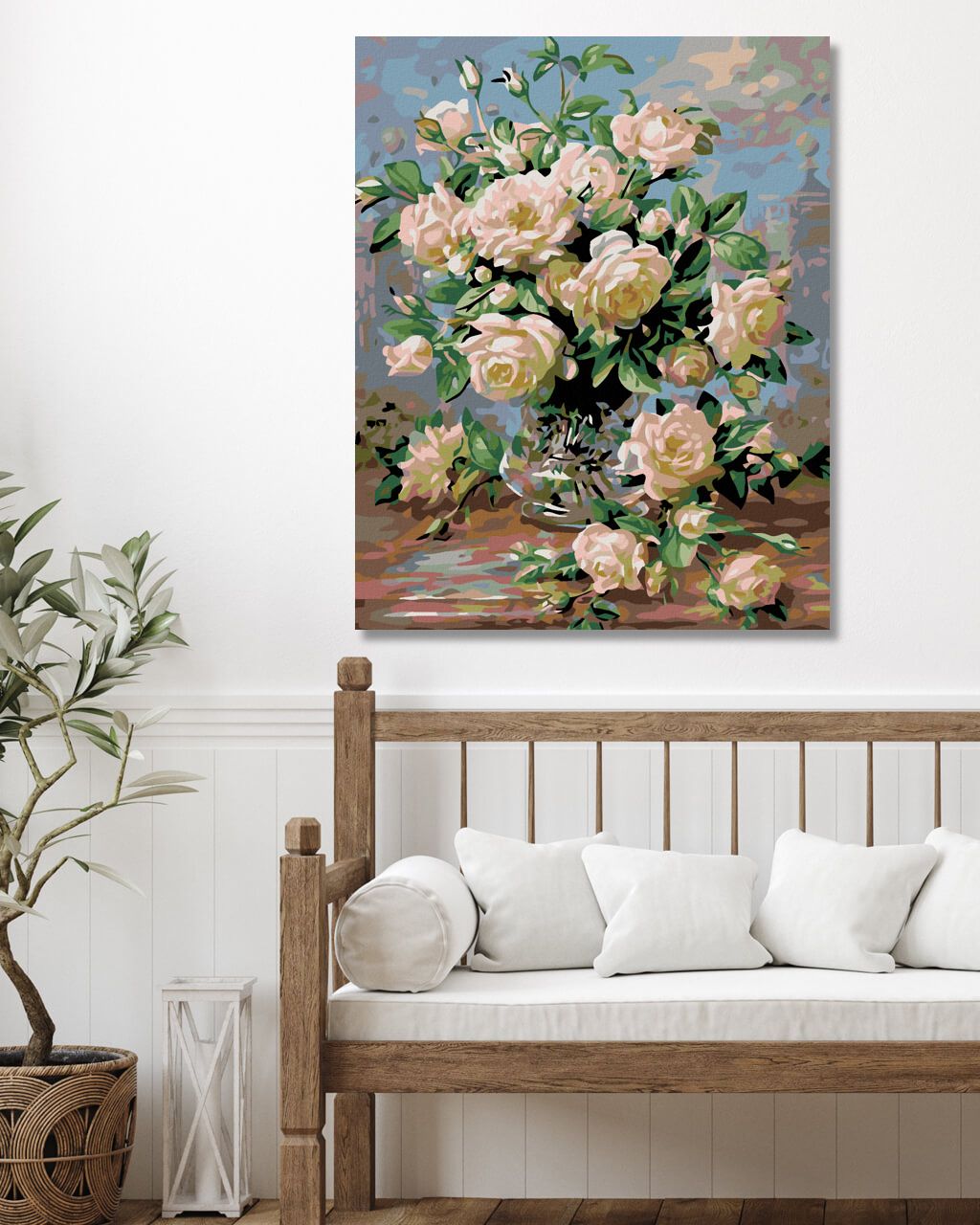 zuty Malování podle čísel - BÍLÉ RŮŽE - Rozměr: 40x50 cm, Rámování: Varianta: bez rámu a bez vypnutí plátna - obrázek 8