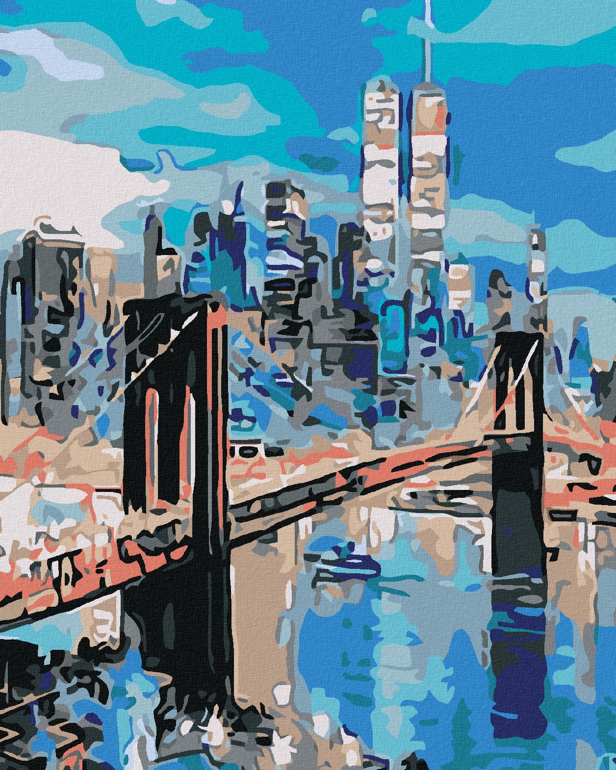 zuty Malování podle čísel - BROOKLYNSKÝ MOST - Rozměr: 40x50 cm, Rámování: Varianta: bez rámu a bez vypnutí plátna - obrázek 1
