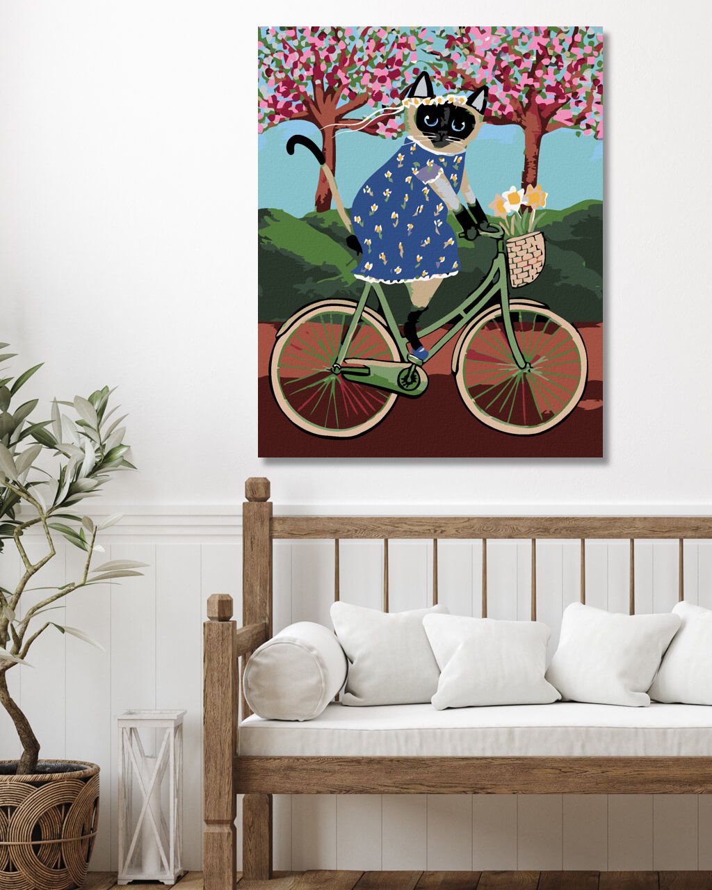 zuty Malování podle čísel - KOČIČKA NA KOLE - Rozměr: 40x50 cm, Rámování: Varianta: bez rámu a bez vypnutí plátna - obrázek 5