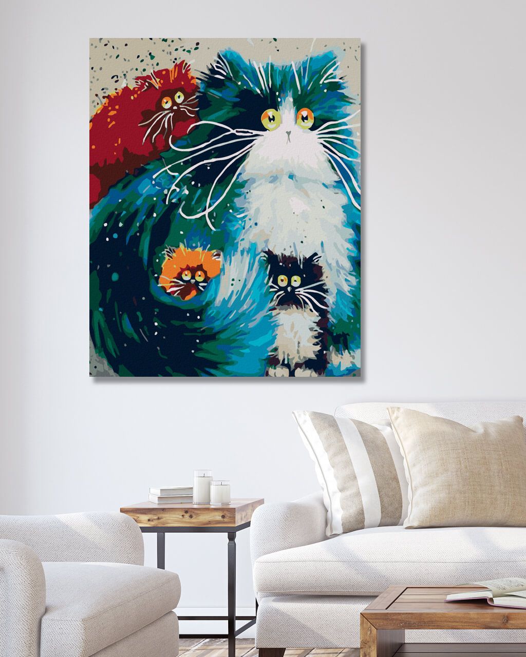 zuty Malování podle čísel - OKATÁ KOČKA S KOŤATY - Rozměr: 40x50 cm, Rámování: Varianta: bez rámu a bez vypnutí plátna - obrázek 7