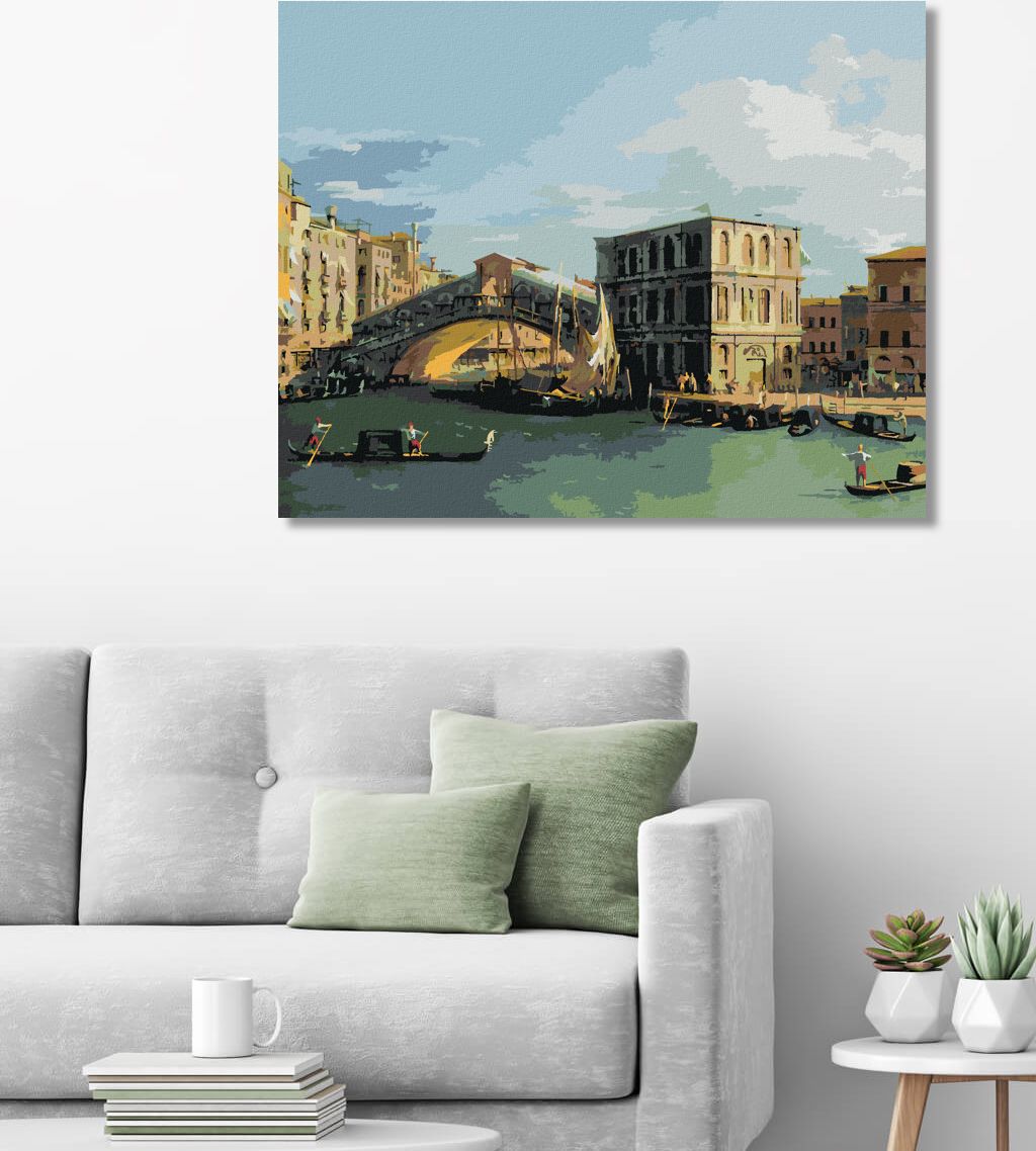 zuty Malování podle čísel - MOST RIALTO OD SEVERU (CANALETTO) - Rozměr: 40x50 cm, Rámování: Varianta: vypnuté plátno na rám - obrázek 7