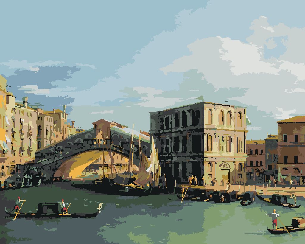 zuty Malování podle čísel - MOST RIALTO OD SEVERU (CANALETTO) - Rozměr: 40x50 cm, Rámování: Varianta: vypnuté plátno na rám - obrázek 9