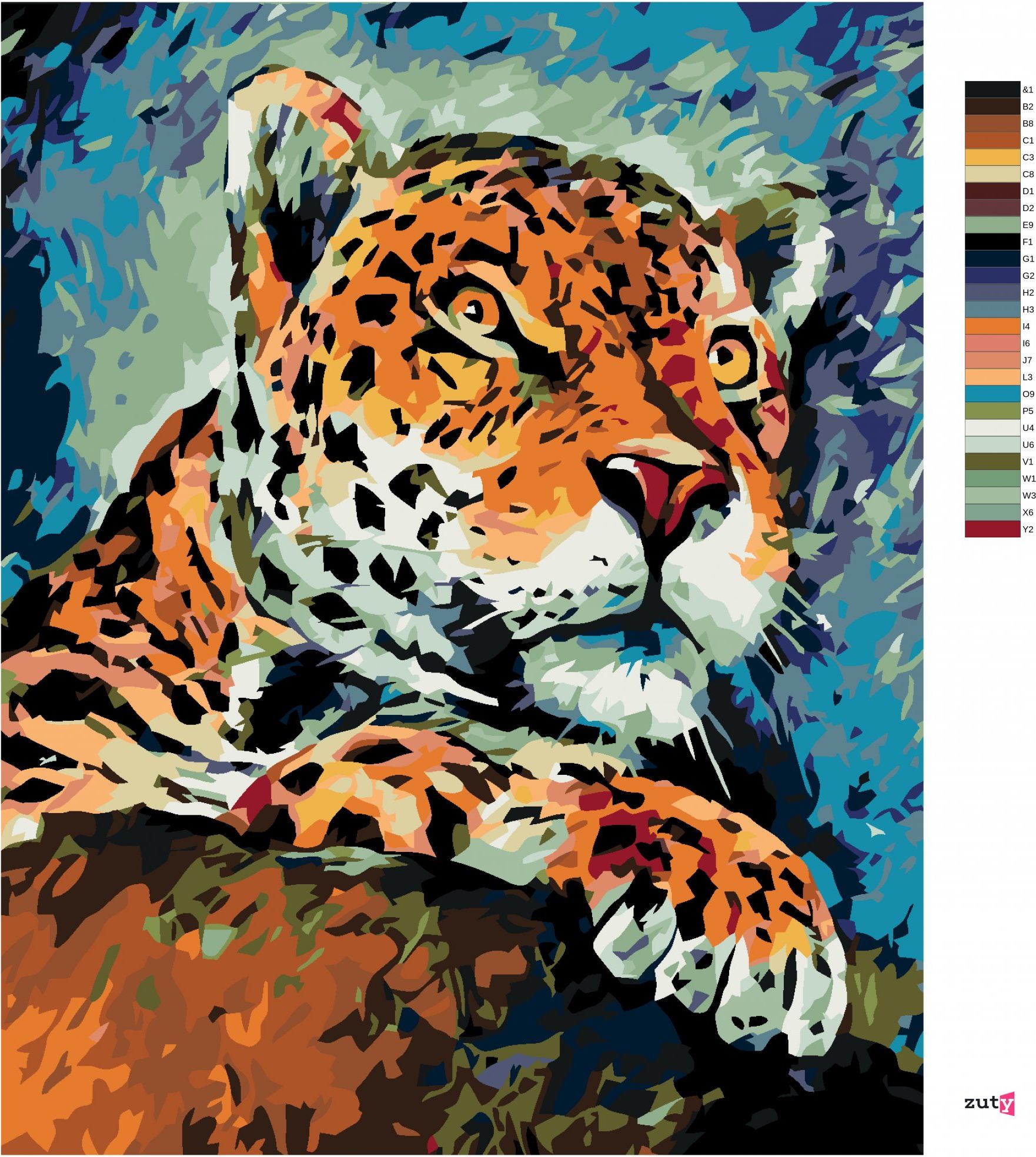 zuty Malování podle čísel - ČÍHAJÍCÍ GEPARD - Rozměr: 40x50 cm, Rámování: Varianta: bez rámu a bez vypnutí plátna - obrázek 2