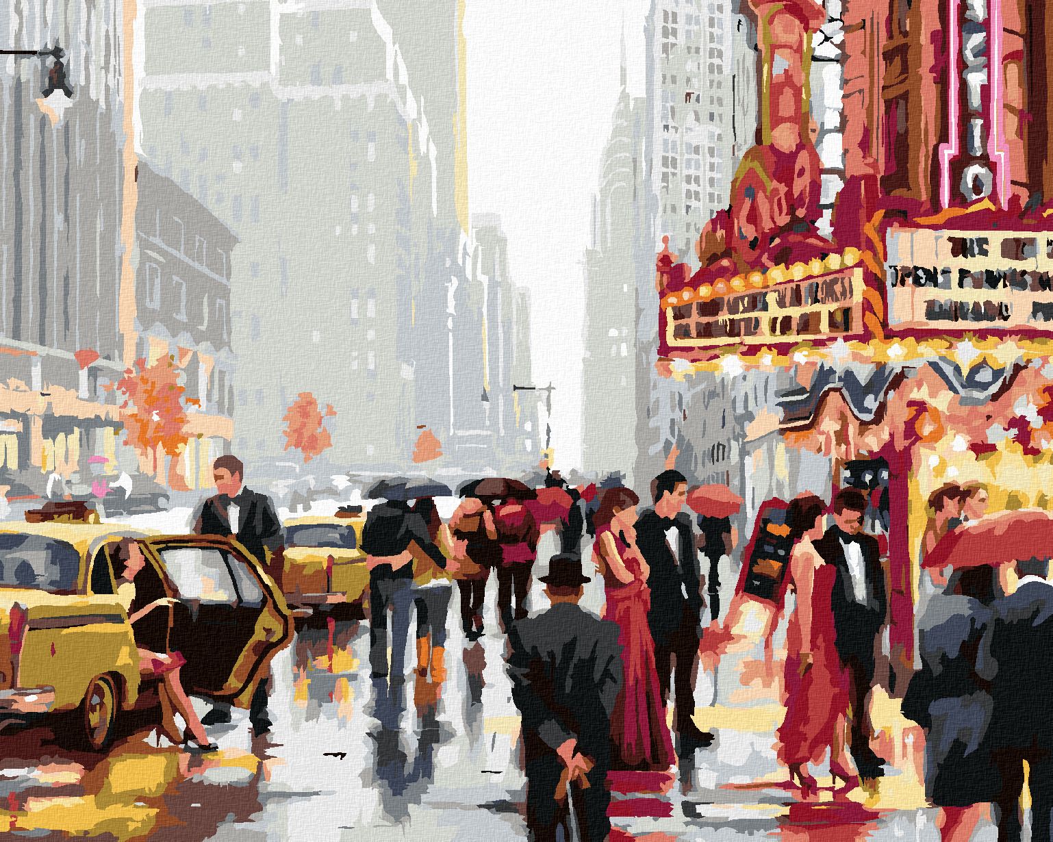 zuty Malování podle čísel - DIVADLO V NEW YORKU (RICHARD MACNEIL) - Rozměr: 40x50 cm, Rámování: Varianta: bez rámu a bez vypnutí plátna - obrázek 1