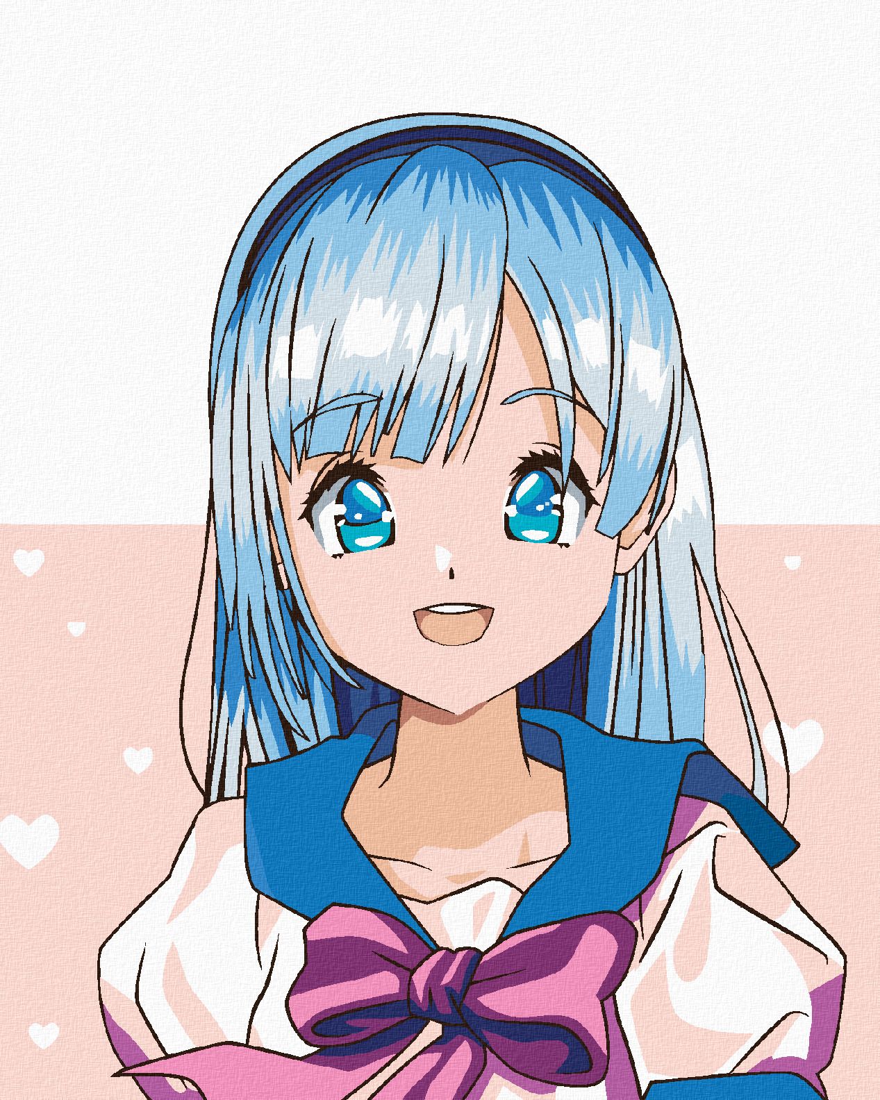 zuty Malování podle čísel - ANIME DÍVKA S MAŠLÍ - Rozměr: 40x50 cm, Rámování: Varianta: bez rámu a bez vypnutí plátna - obrázek 1