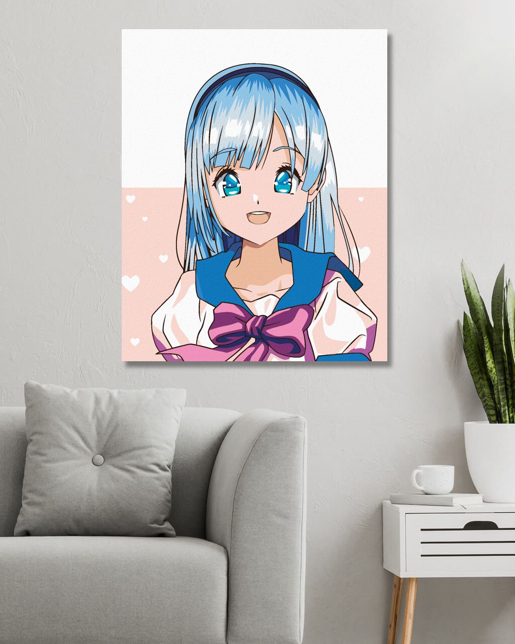 zuty Malování podle čísel - ANIME DÍVKA S MAŠLÍ - Rozměr: 40x50 cm, Rámování: Varianta: bez rámu a bez vypnutí plátna - obrázek 9