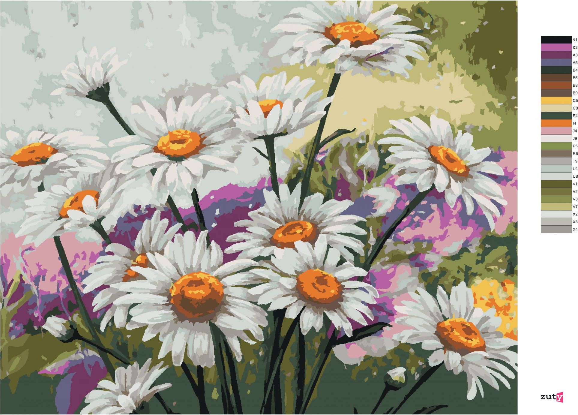 zuty Malování podle čísel - HEŘMÁNEK NA LOUCE - Rozměr: 40x50 cm, Rámování: Varianta: vypnuté plátno na rám - obrázek 6