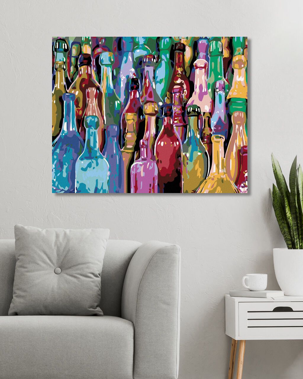 zuty Malování podle čísel - BAREVNÉ LAHVE - Rozměr: 40x50 cm, Rámování: Varianta: bez rámu a bez vypnutí plátna - obrázek 9