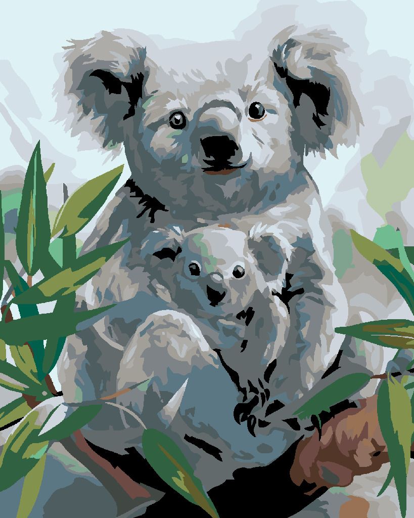 zuty Malování podle čísel - KOALA S MLÁDĚTEM - Rozměr: 40x50 cm, Rámování: Varianta: vypnuté plátno na rám - obrázek 8