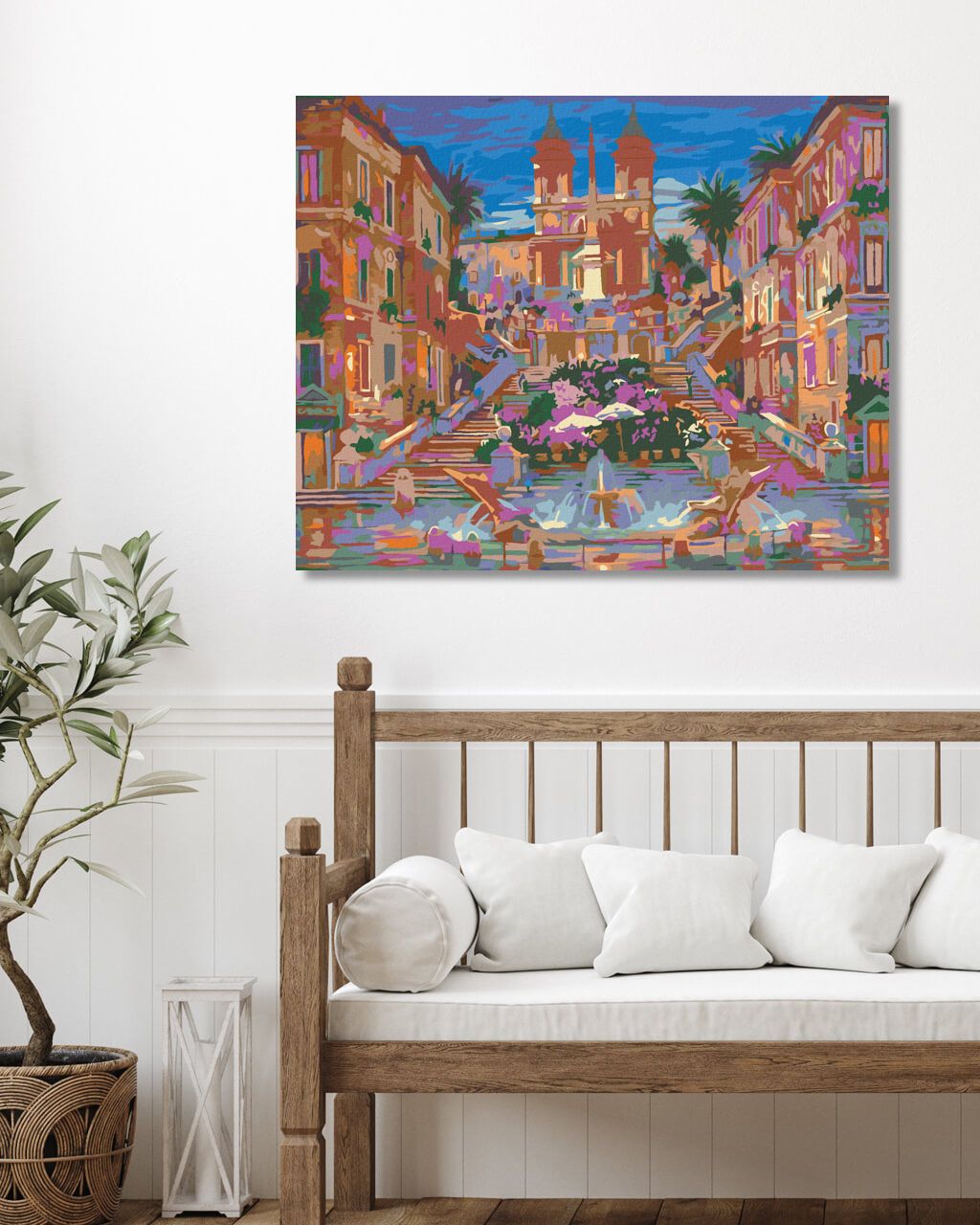 zuty Malování podle čísel - FONTÁNA A KVĚTINY POD PALÁCEM - Rozměr: 40x50 cm, Rámování: Varianta: bez rámu a bez vypnutí plátna - obrázek 3