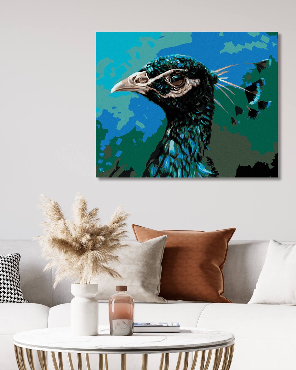 zuty Malování podle čísel - PAVÍ PROFIL - Rozměr: 40x50 cm, Rámování: Varianta: bez rámu a bez vypnutí plátna - obrázek 5