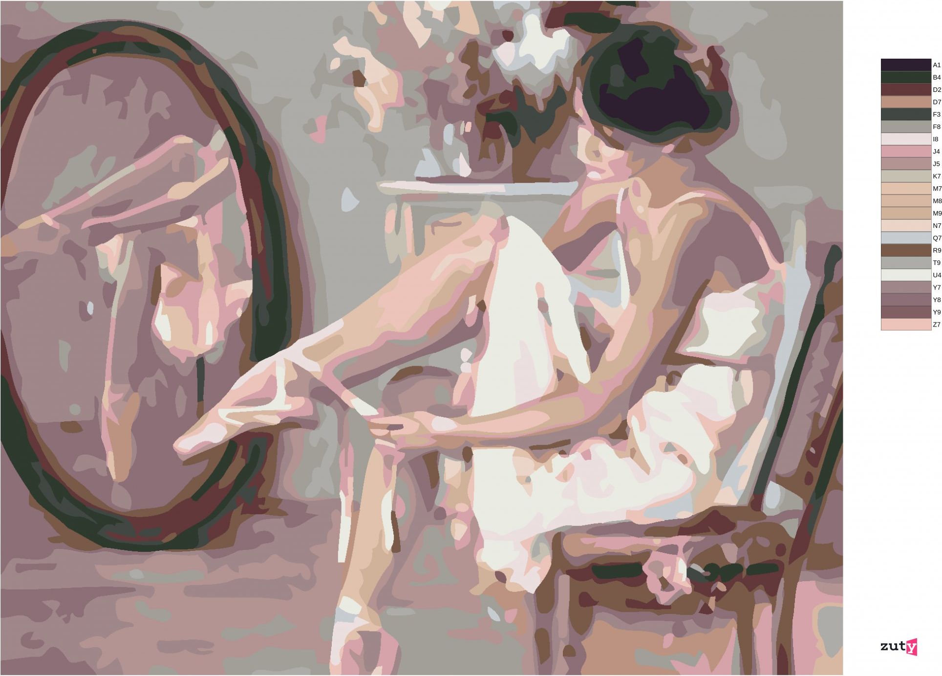 zuty Malování podle čísel - BALETKA PŘED ZRCADLEM - Rozměr: 40x50 cm, Rámování: Varianta: vypnuté plátno na rám - obrázek 9