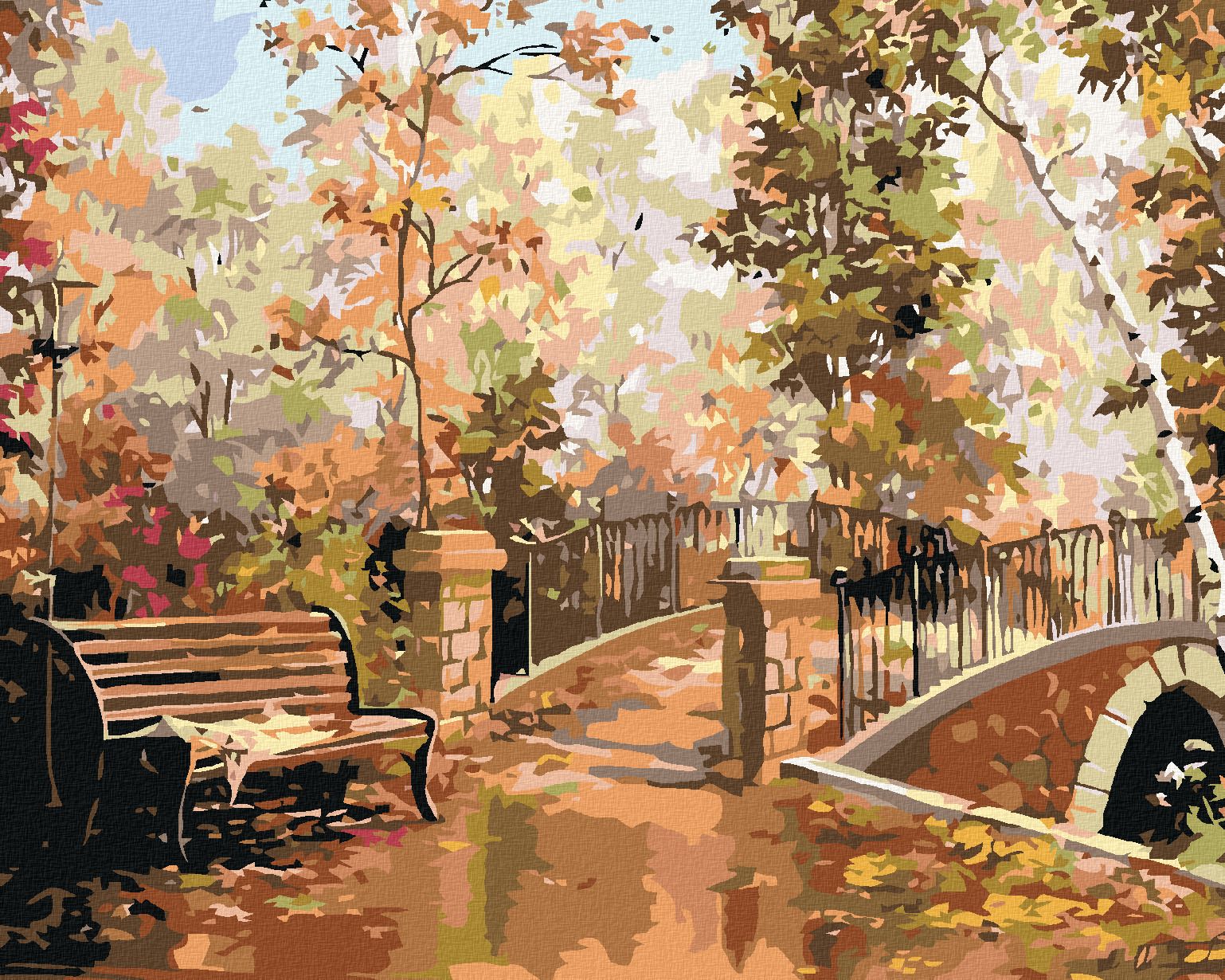 zuty Malování podle čísel - LAVIČKA V PARKU - Rozměr: 40x50 cm, Rámování: Varianta: bez rámu a bez vypnutí plátna - obrázek 2
