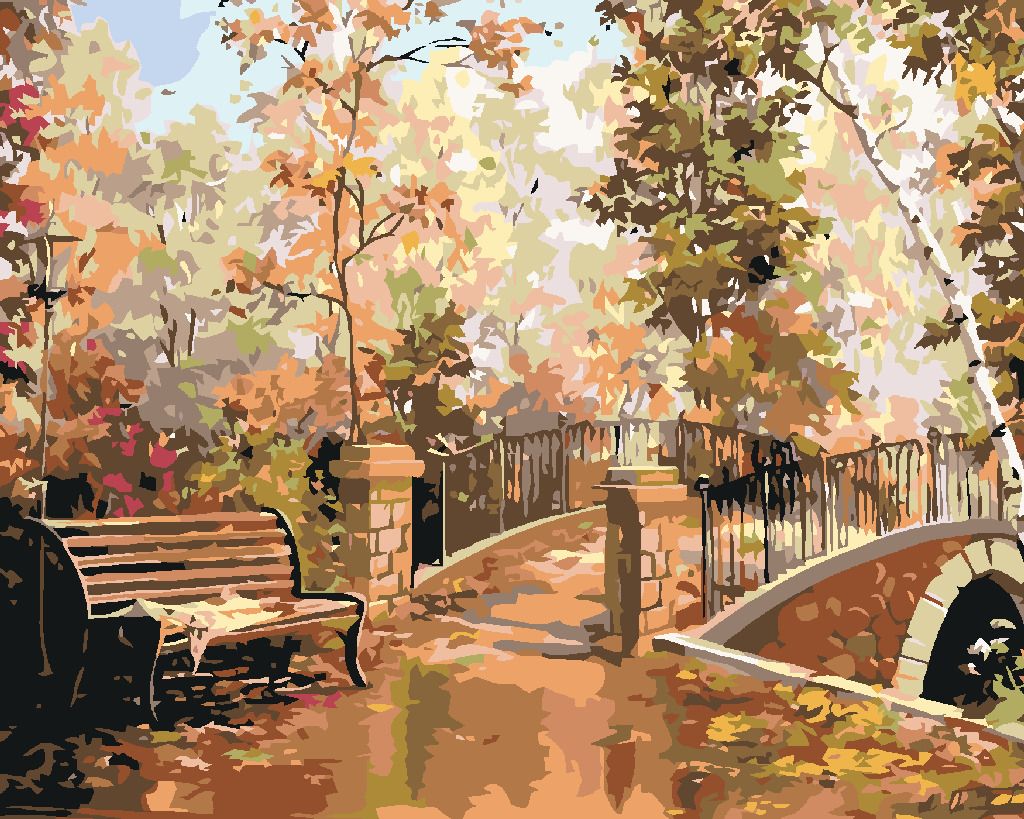 zuty Malování podle čísel - LAVIČKA V PARKU - Rozměr: 40x50 cm, Rámování: Varianta: bez rámu a bez vypnutí plátna - obrázek 8