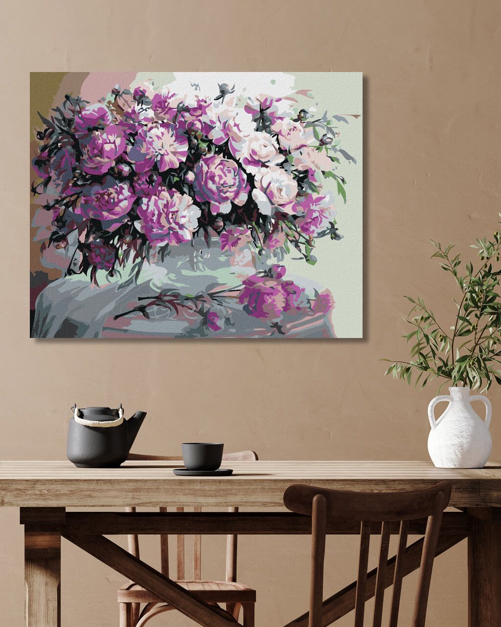 zuty Malování podle čísel - FIALKOVÉ PIVOŇKY - Rozměr: 40x50 cm, Rámování: Varianta: bez rámu a bez vypnutí plátna - obrázek 6