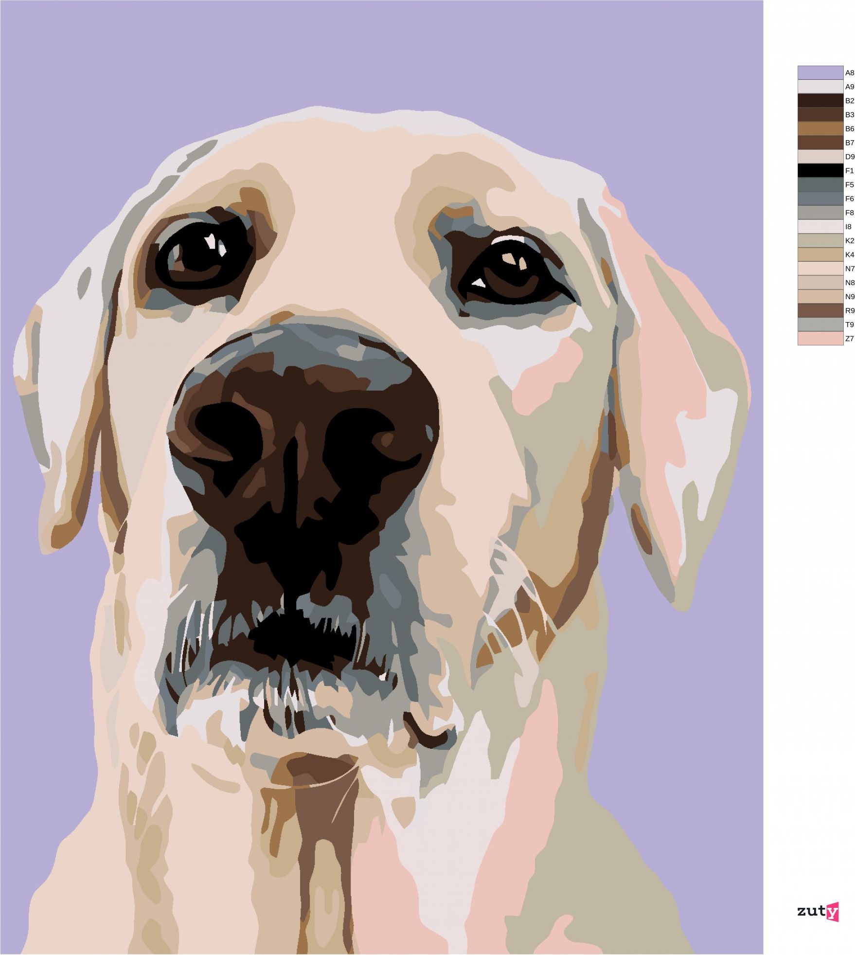 zuty Malování podle čísel - LABRADORSKÝ RETRÍVR - Rozměr: 40x50 cm, Rámování: Varianta: bez rámu a bez vypnutí plátna - obrázek 3