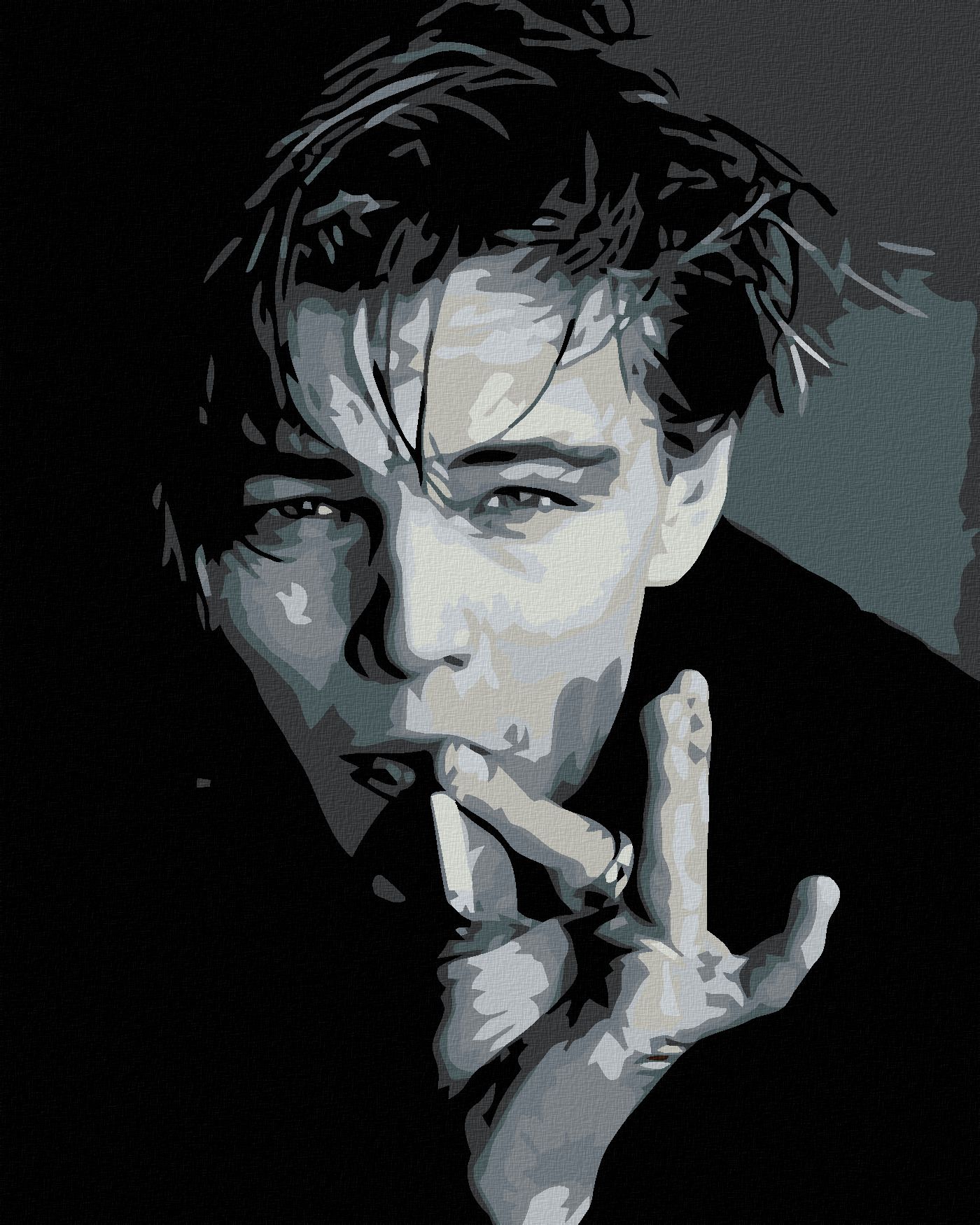 zuty Malování podle čísel - LEONARDO DICAPRIO S CIGARETOU - Rozměr: 40x50 cm, Rámování: Varianta: vypnuté plátno na rám - obrázek 1