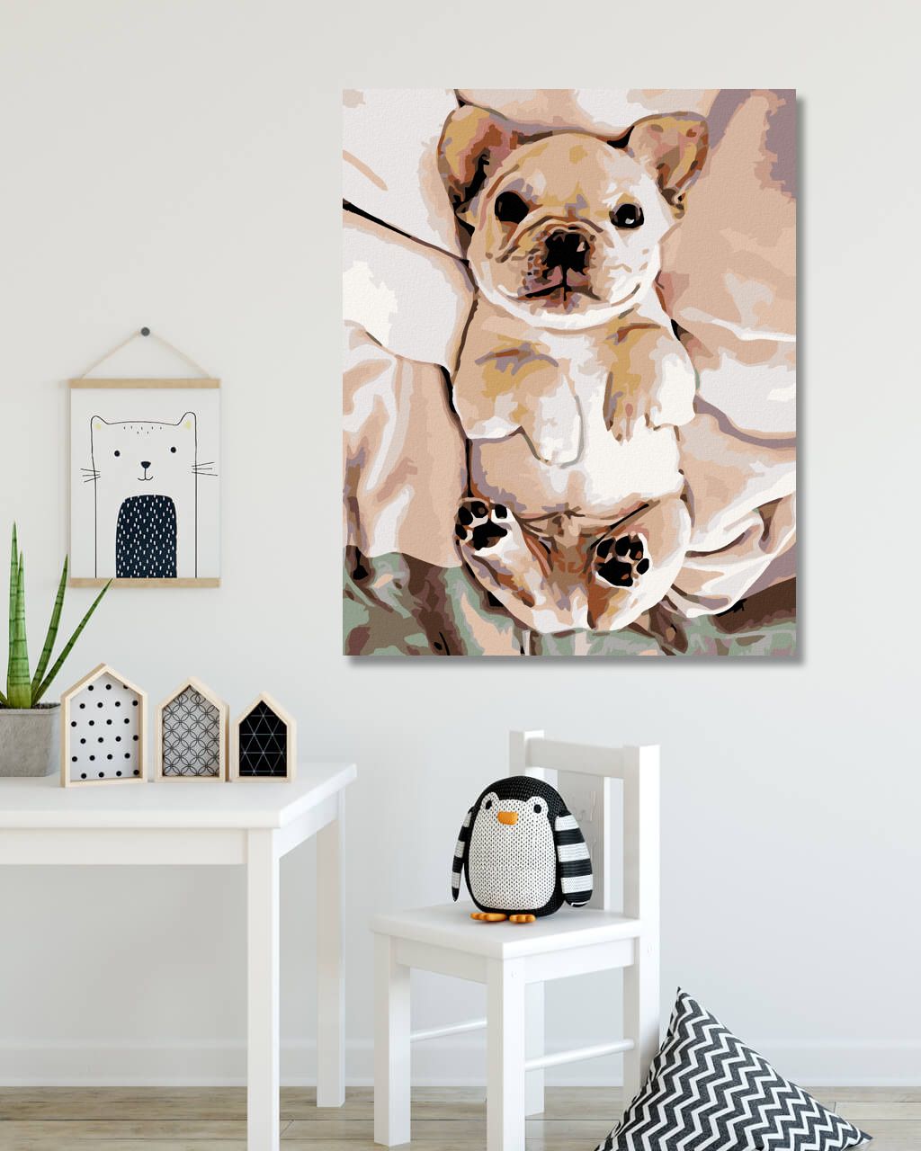 zuty Malování podle čísel - MALÉ ŠTĚNĚ BULDOČKA - Rozměr: 40x50 cm, Rámování: Varianta: bez rámu a bez vypnutí plátna - obrázek 3