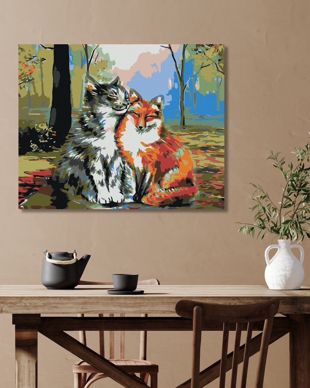 zuty Malování podle čísel - KOCOUR S LIŠTIČKOU - Rozměr: 40x50 cm, Rámování: Varianta: vypnuté plátno na rám - obrázek 10