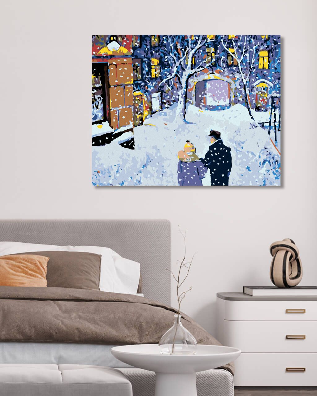 zuty Malování podle čísel - ZIMNÍ PROCHÁZKA VE DVOU - Rozměr: 40x50 cm, Rámování: Varianta: vypnuté plátno na rám - obrázek 9