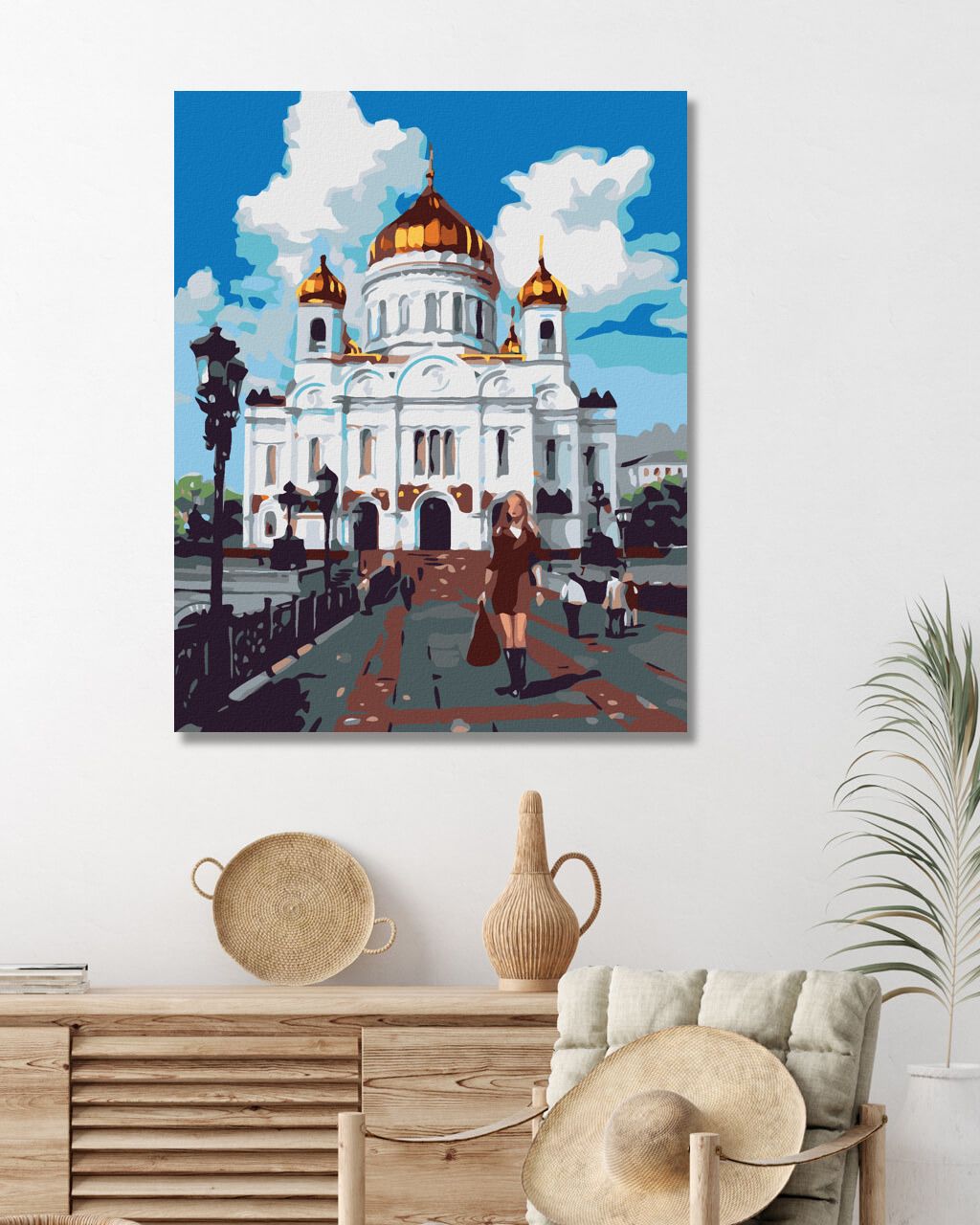 zuty Malování podle čísel - ŽENA PŘED CHRÁMEM - Rozměr: 40x50 cm, Rámování: Varianta: bez rámu a bez vypnutí plátna - obrázek 8