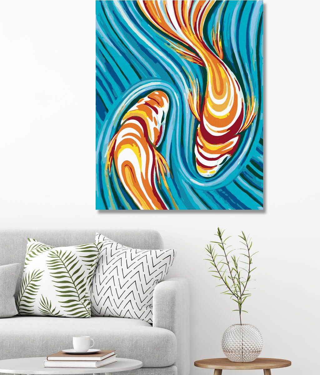 zuty Malování podle čísel - RYBKY UKRYTÉ V MALBĚ - Rozměr: 40x50 cm, Rámování: Varianta: bez rámu a bez vypnutí plátna - obrázek 6