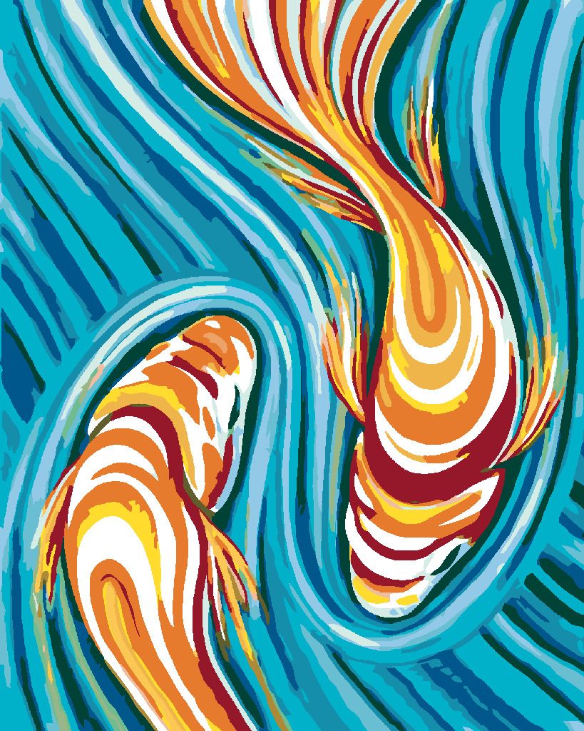 zuty Malování podle čísel - RYBKY UKRYTÉ V MALBĚ - Rozměr: 40x50 cm, Rámování: Varianta: vypnuté plátno na rám - obrázek 7