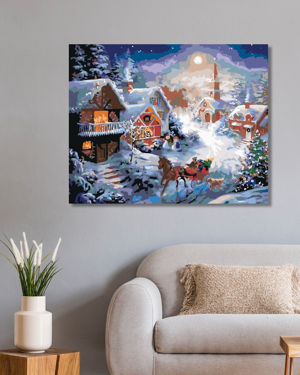 zuty Malování podle čísel - JEDEME NA SANÍCH - Rozměr: 40x50 cm, Rámování: Varianta: bez rámu a bez vypnutí plátna - obrázek 3