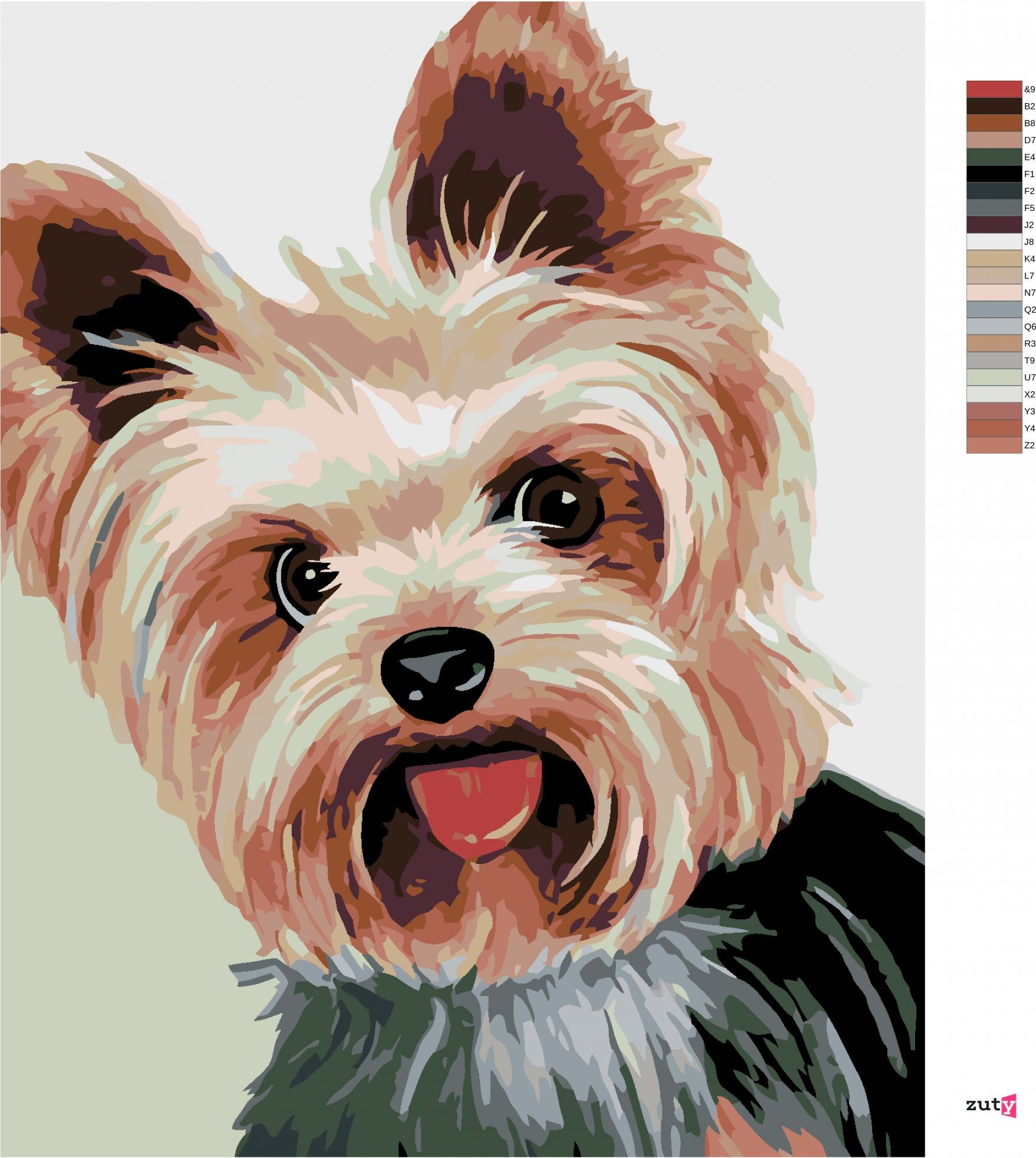 zuty Malování podle čísel - JORKŠÍREK II - Rozměr: 40x50 cm, Rámování: Varianta: bez rámu a bez vypnutí plátna - obrázek 7