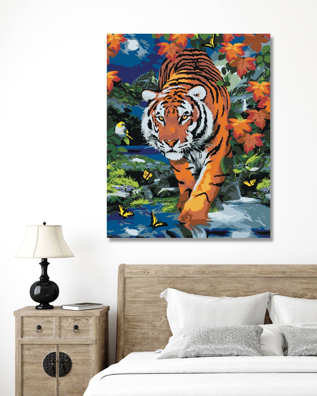 zuty Malování podle čísel - ČÍHAJÍCÍ TYGR A ÚPLNĚK (HOWARD ROBINSON) - Rozměr: 40x50 cm, Rámování: Varianta: bez rámu a bez vypnutí plátna - obrázek 8