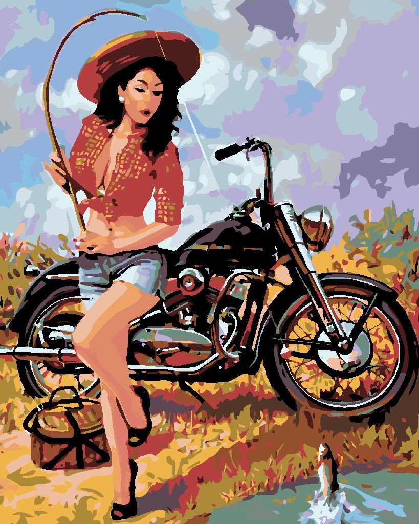 zuty Malování podle čísel - RYBÁŘKA S MOTORKOU - Rozměr: 40x50 cm, Rámování: Varianta: vypnuté plátno na rám - obrázek 3