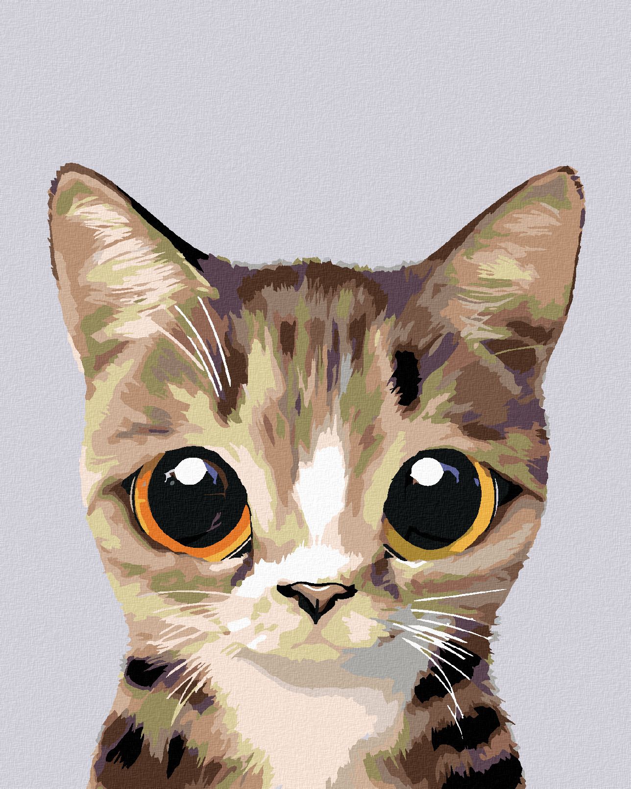 zuty Malování podle čísel - OKATÁ MOUROVATÁ KOČIČKA - Rozměr: 40x50 cm, Rámování: Varianta: bez rámu a bez vypnutí plátna - obrázek 1