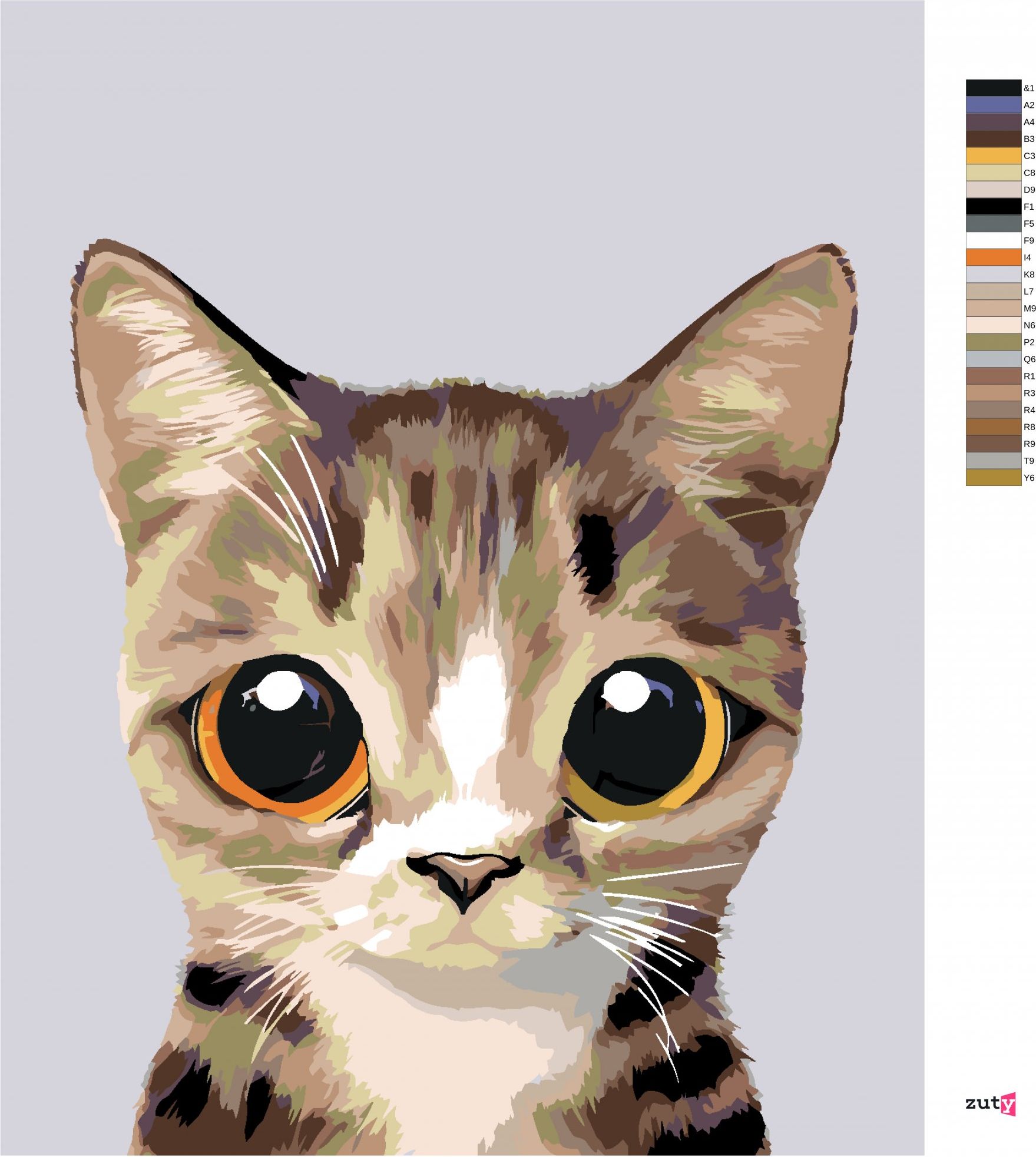 zuty Malování podle čísel - OKATÁ MOUROVATÁ KOČIČKA - Rozměr: 40x50 cm, Rámování: Varianta: bez rámu a bez vypnutí plátna - obrázek 8