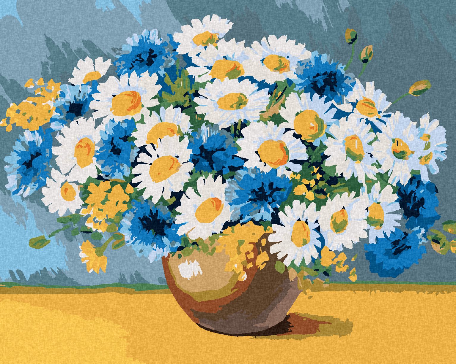zuty Malování podle čísel - KOPRETINY S DALŠÍMI JARNÍMI KVĚTINAMI - Rozměr: 40x50 cm, Rámování: Varianta: vypnuté plátno na rám - obrázek 1