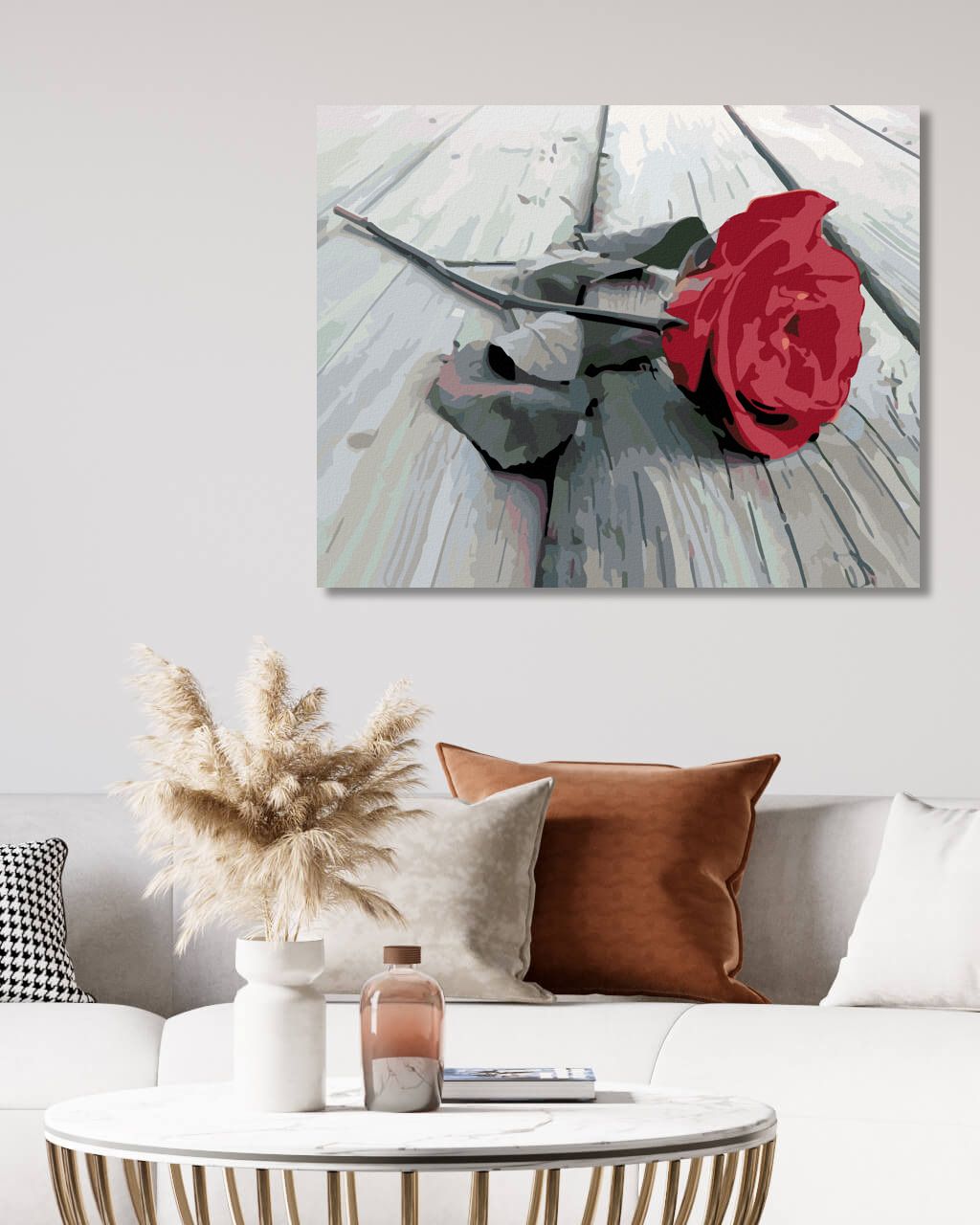 zuty Malování podle čísel - POLOŽENÁ RŮŽE - Rozměr: 40x50 cm, Rámování: Varianta: vypnuté plátno na rám - obrázek 5