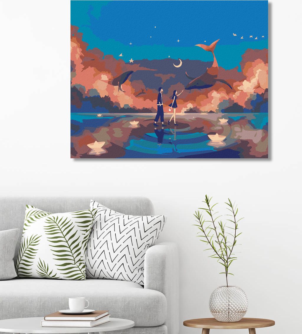 zuty Malování podle čísel - PÁR NA MOŘI A VELRYBY - Rozměr: 40x50 cm, Rámování: Varianta: bez rámu a bez vypnutí plátna - obrázek 10