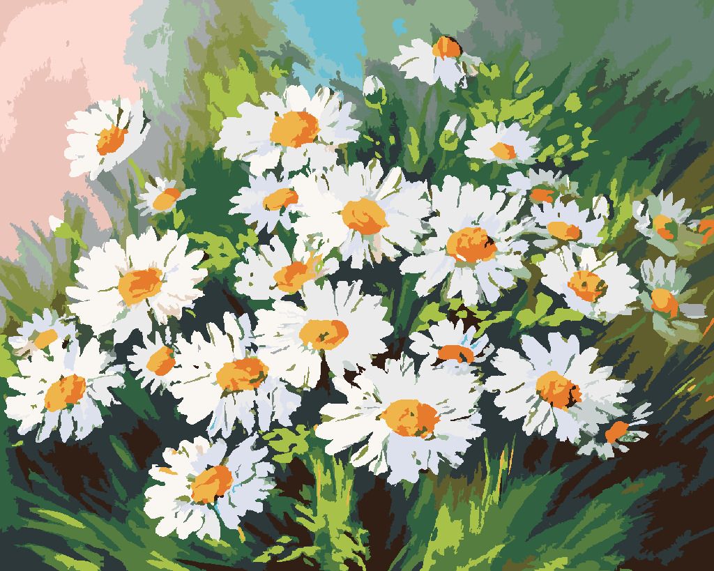 zuty Malování podle čísel - KOPRETINY V TRÁVĚ - Rozměr: 40x50 cm, Rámování: Varianta: vypnuté plátno na rám - obrázek 9
