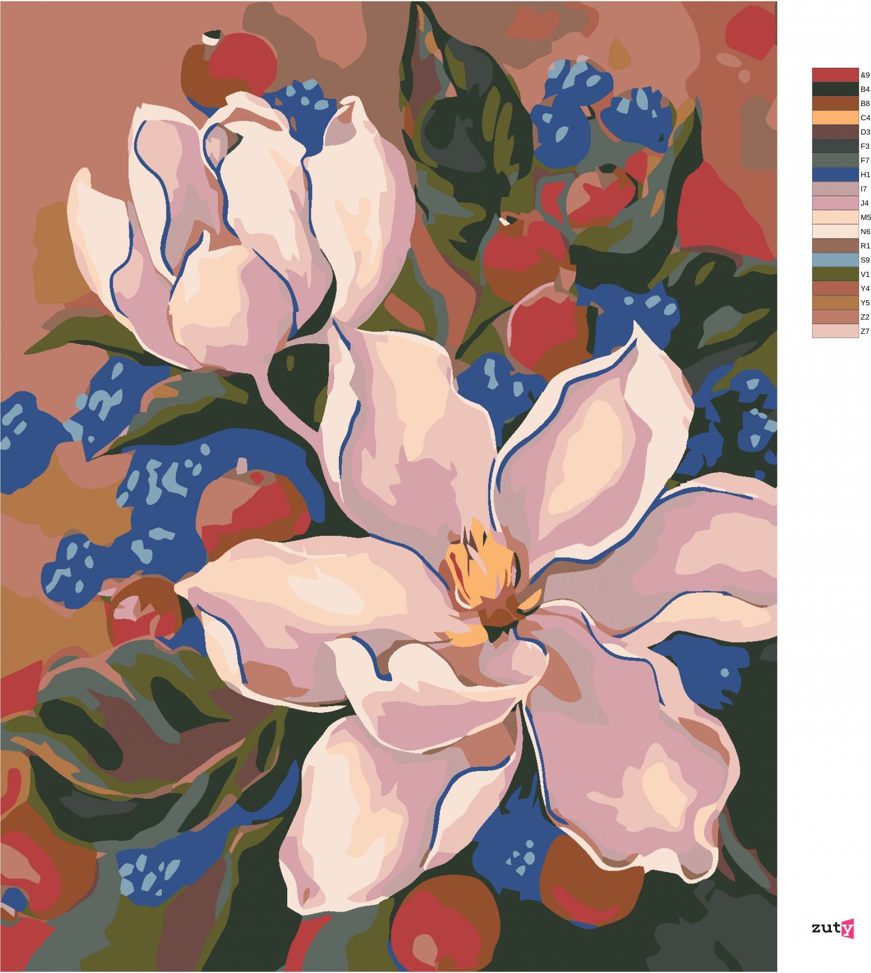 zuty Malování podle čísel - ROZKVETLÉ LILIE - Rozměr: 40x50 cm, Rámování: Varianta: vypnuté plátno na rám - obrázek 7